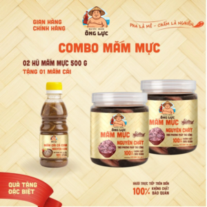 2 HŨ MẮM MỰC 500G TẶNG 1 CHAI MẮM CÁI