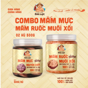 COMBO 500G MẮM MỰC, 500G MẮM RUỐC MUỐI XỔI